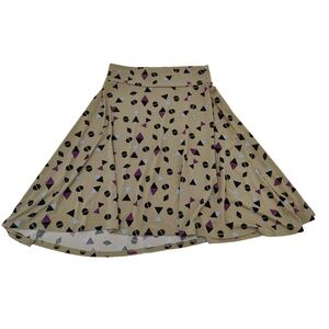 LuLaRoe Skirt Womens Size 12 Multicolored Aline High Waist Geometric Fit & Flare